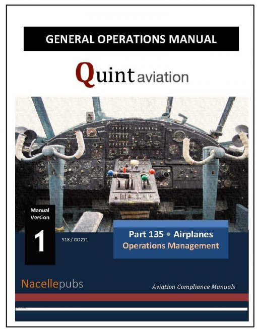 Part 135 General Operations Manual for Part 135 Airplanes